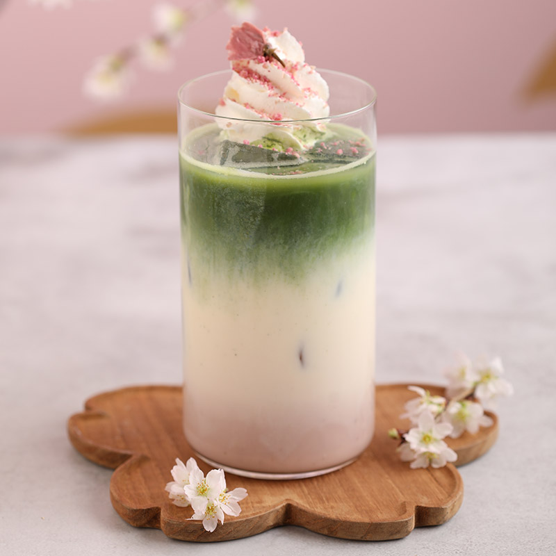 桜抹茶豆乳ラテ