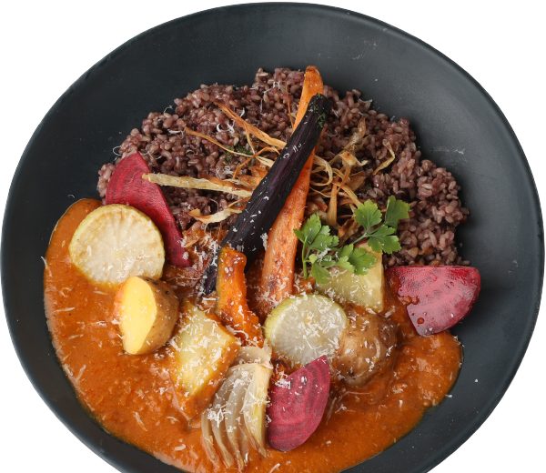 オーガニックベジカレーと有機野菜のグリル